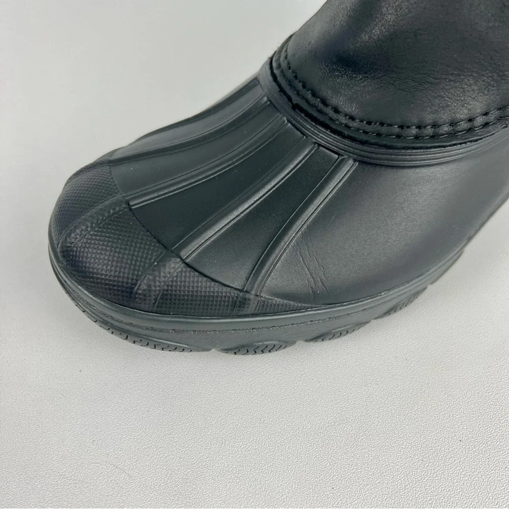 Sperry Saltwater Wedge Black Quarter Duck Boots 6